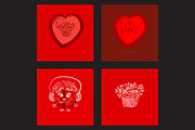 Valentine`s Day Greeting Cards, an Illustration by GalaStudio (Thumbnail 3 of 5)