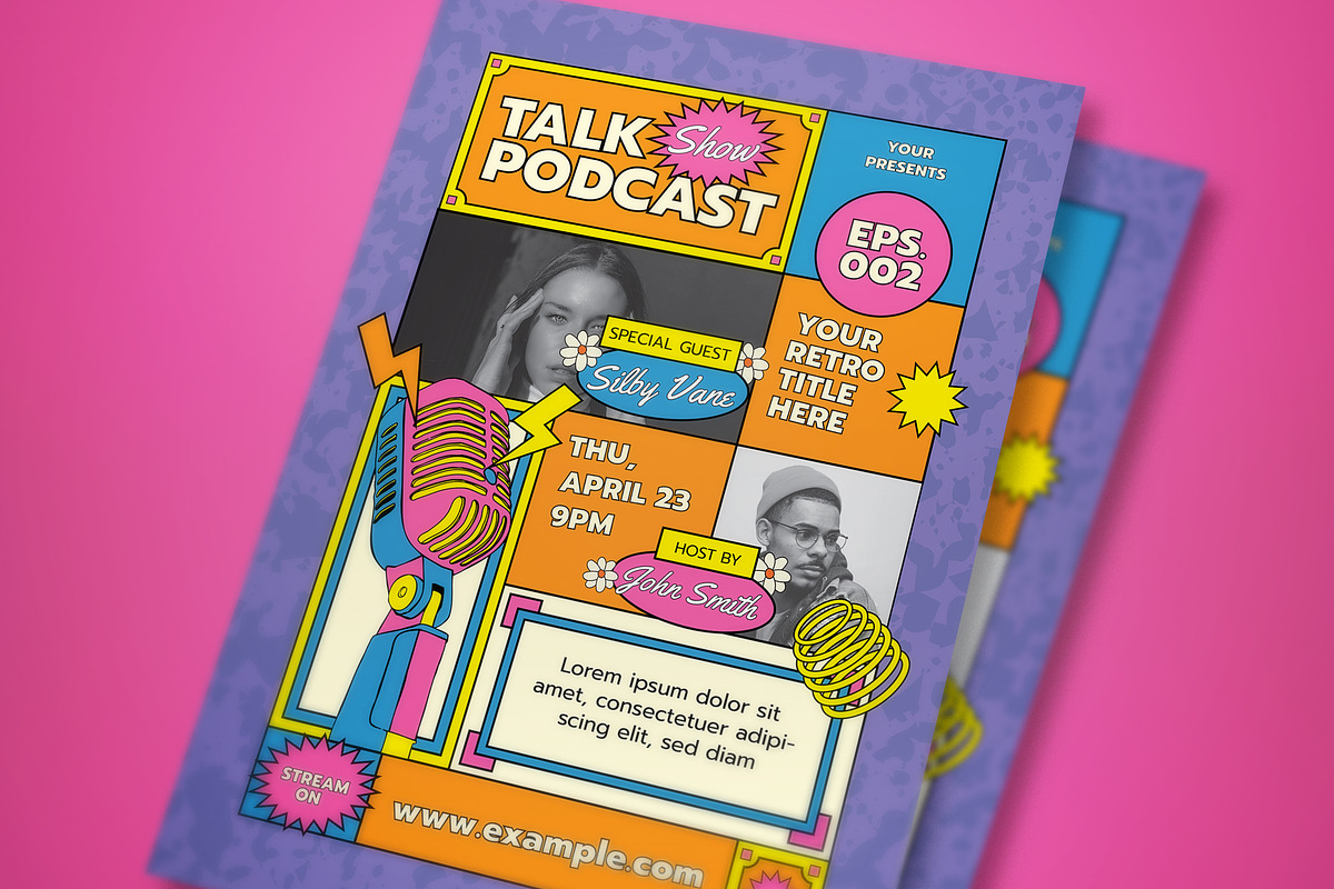 Talk Show Podcast Flyer Set, a Flyer Template by graphicook (Photo 2 of 3)