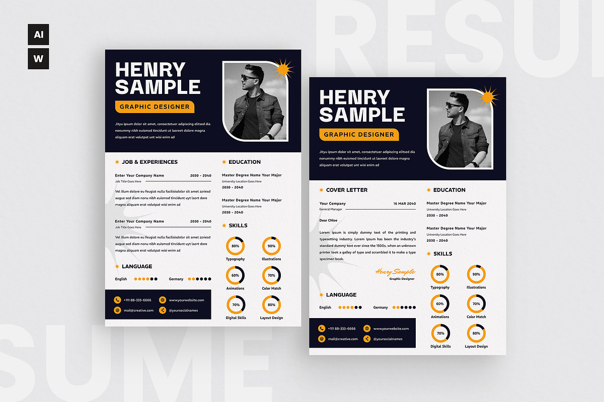 Creative Business Resume CV, a Resume Template by iDoodle Studio (Photo 1 of 4)
