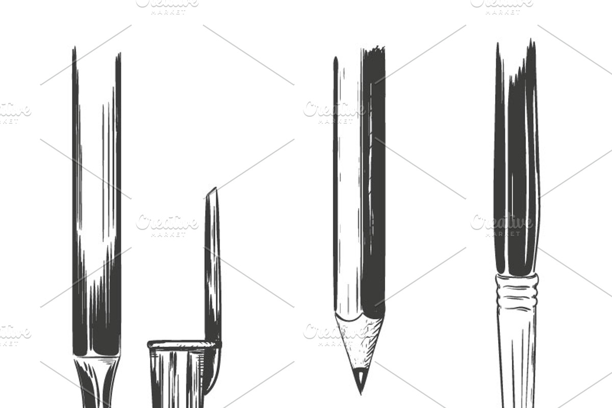 Set of drawing and writing tools, an Illustration by Funky corner