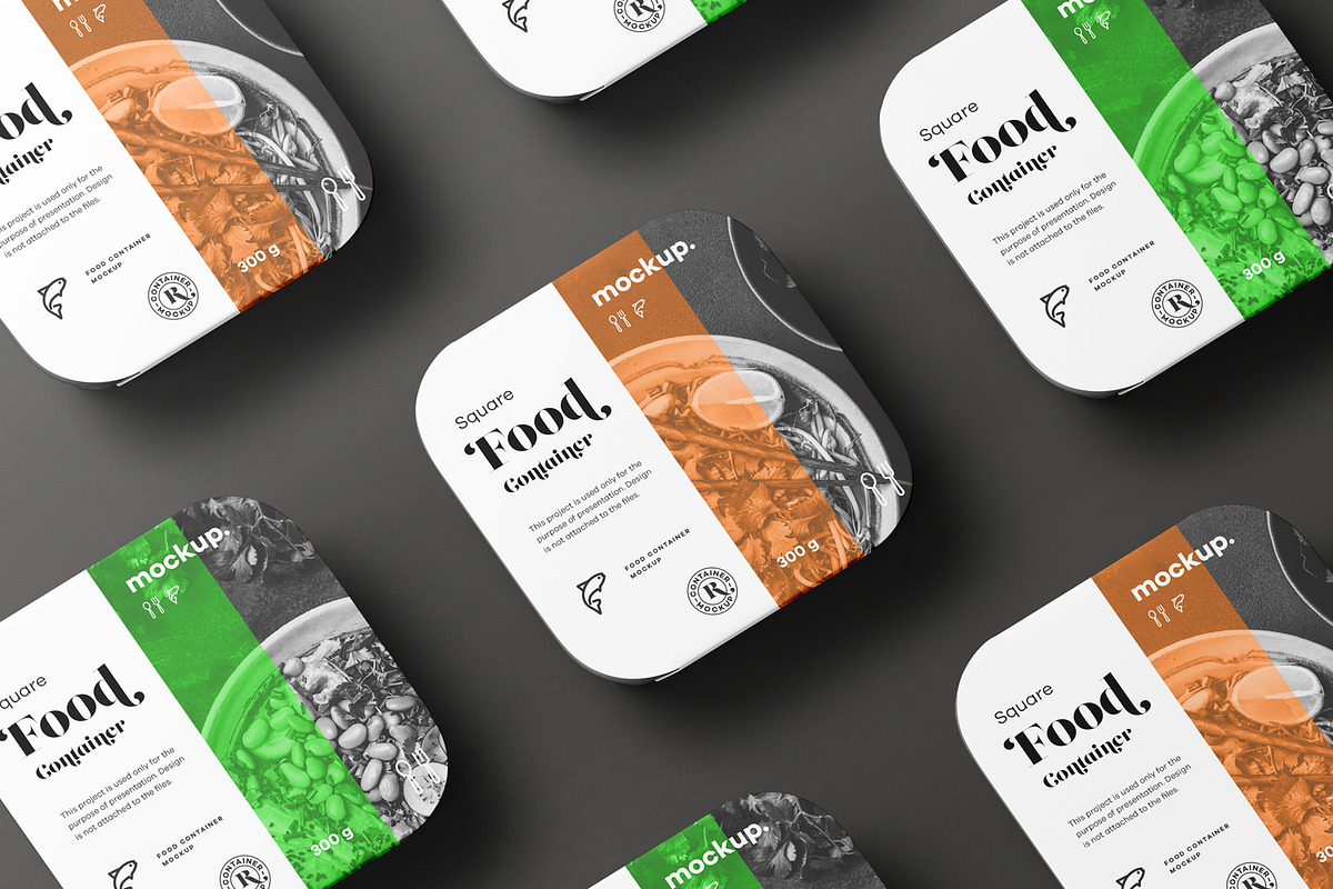 Square Food Container Mock-up, a Cups & Container Mockup by Yogurt86 (Photo 11 of 13)