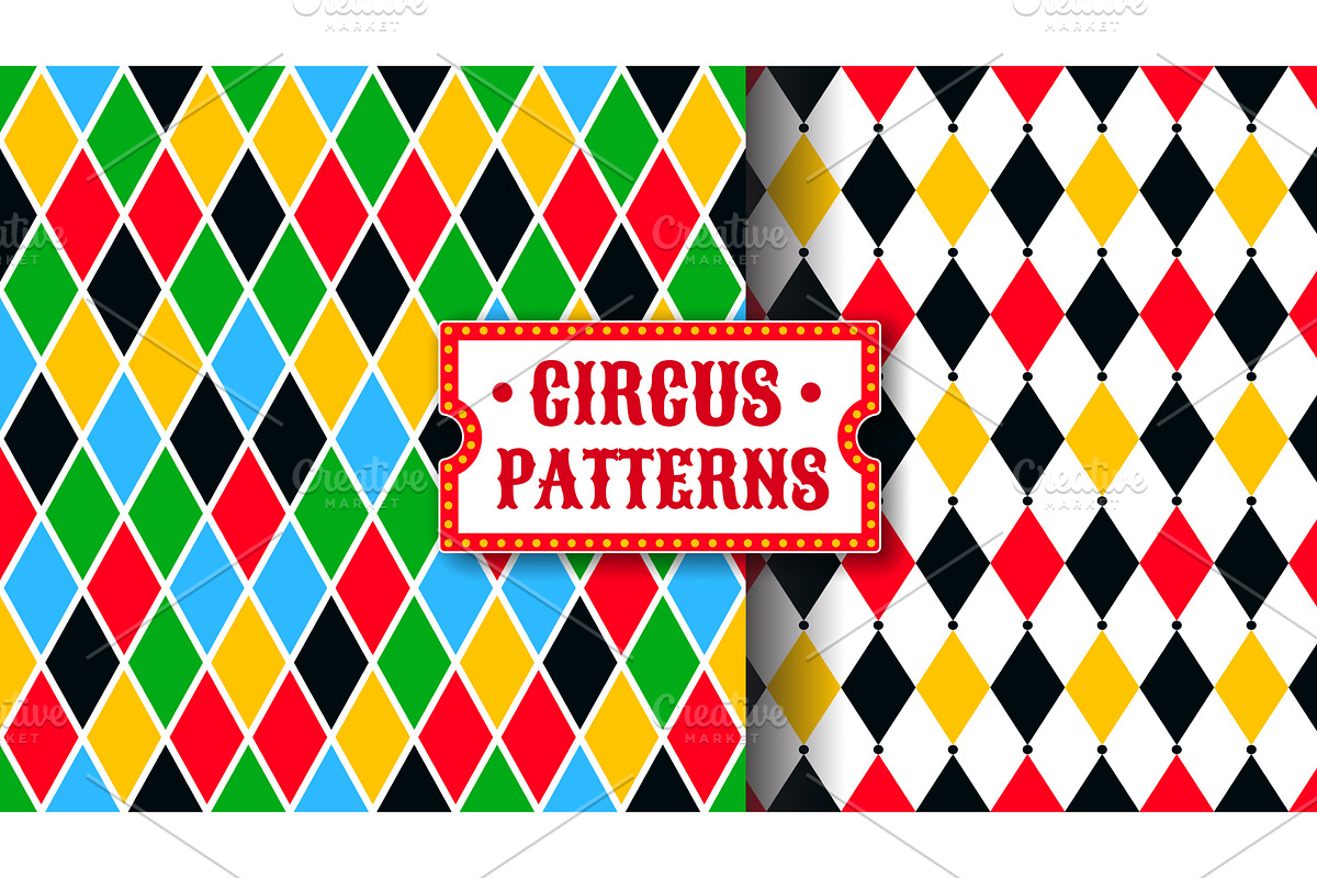 Circus harlequin patterns, lozenge, an Illustration by Buch&Bee
