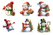Watercolor Snowman Green Scarf Png, an Illustration by SinaCreation (Thumbnail 3 of 7)
