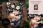Cute Sleeping Fox Illustration, an Animal Illustration by The Dutch Lady Designs (Thumbnail 1 of 4)
