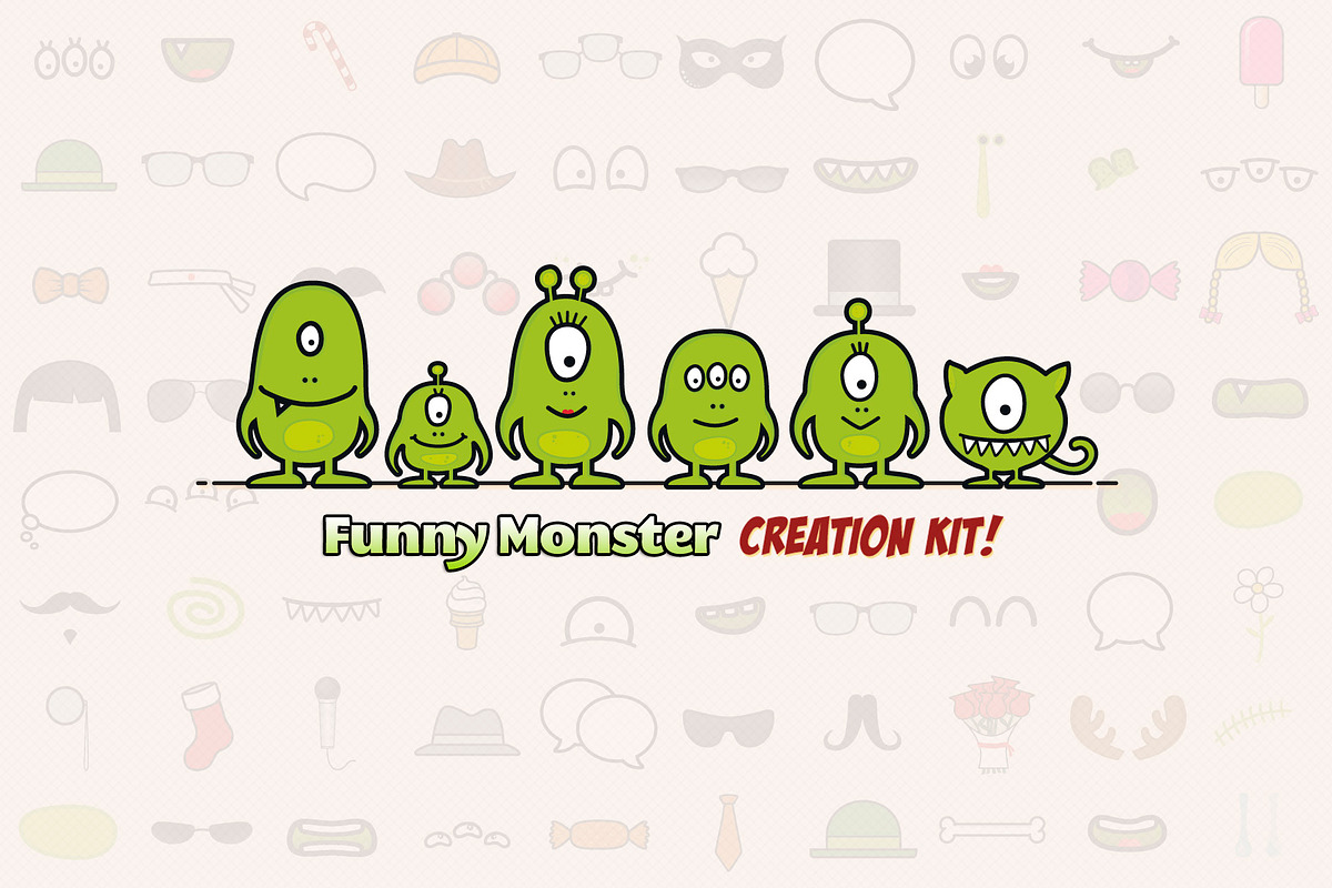 Monster Family Creation Kit, an Illustration by Sargatal (Photo 1 of 14)