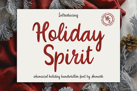 Holiday Spirit Festive Charming Font, a Handwritten Font by AnMark