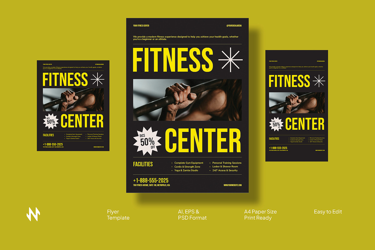 Fitness Center Flyer Template
