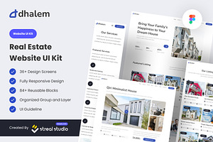 Dhalem Real Estate Website UI Kit, a Templates & Theme by Streal Creative