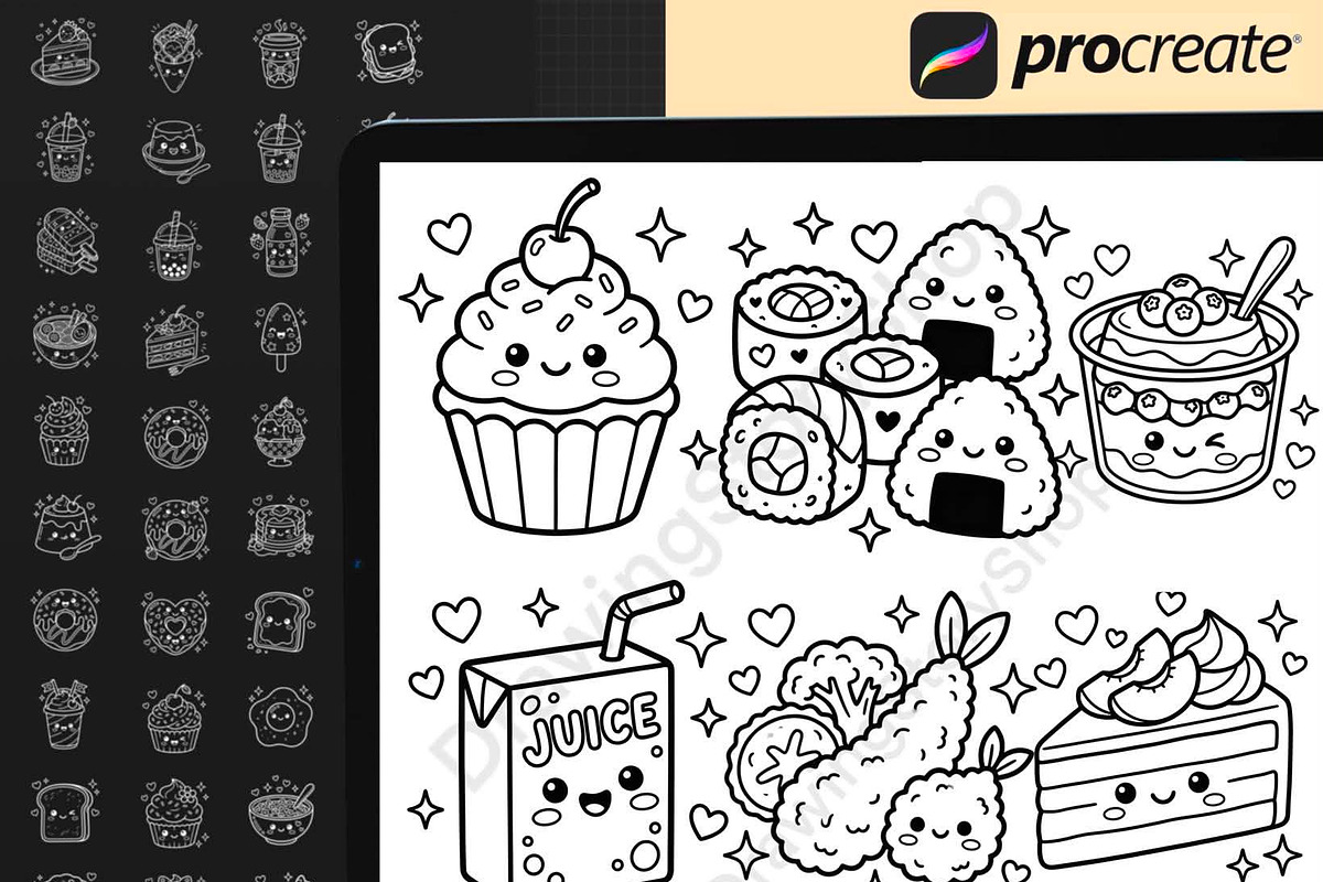 150 Procreate Sweet Doodle Stamps, a Brush Add-On by DrawingStoryShop (Photo 5 of 6)