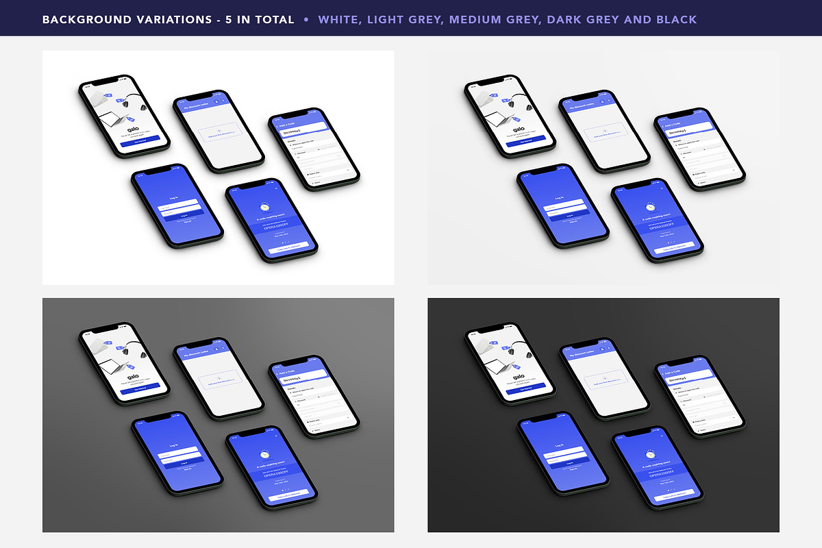 Isometric Phone Mockups, an iPhone Mockup by velvetmade.designs (Photo 11 of 17)