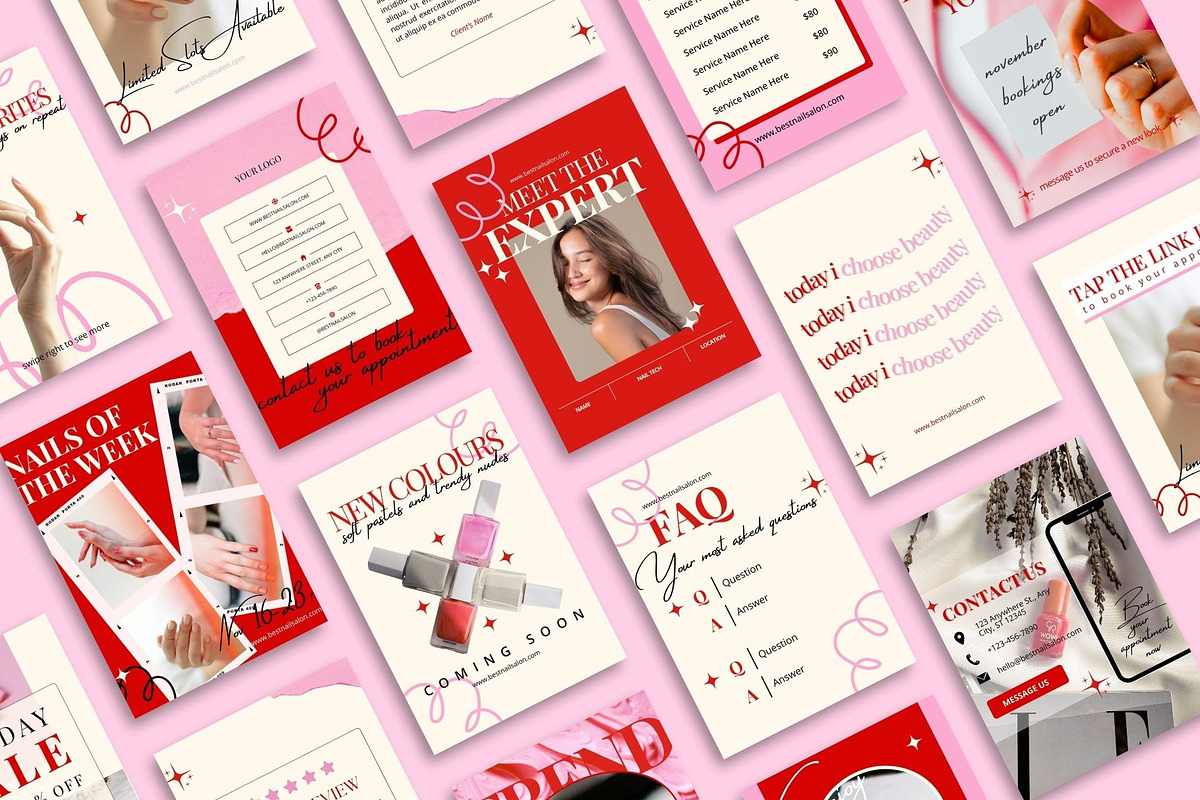 Nail Salon Social Media Templates, a Social Media Template by Anna Design Studio (Photo 11 of 15)