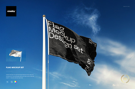 Flag Mockup Set, an Advertising Mockup by creatsy5