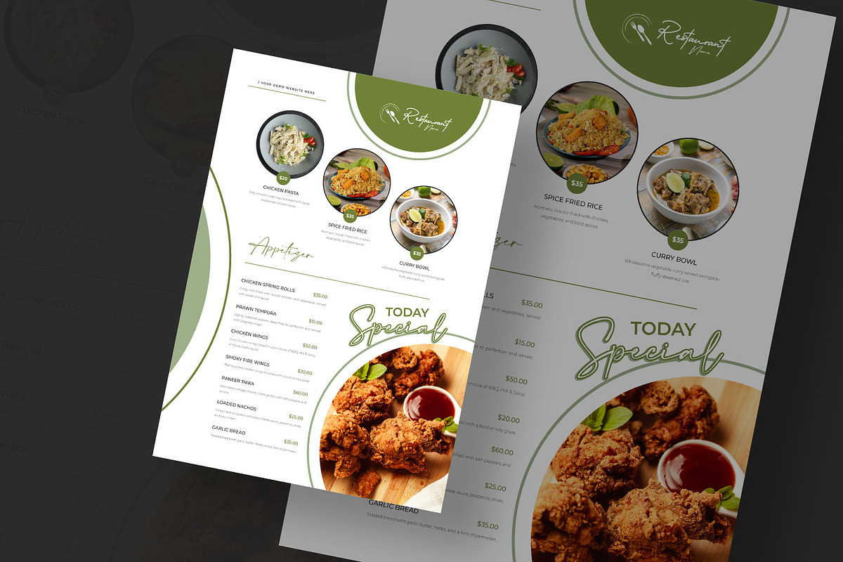 Modern Restaurant Menu Template, a Flyer Template by Tanmoy Topu (Photo 2 of 2)