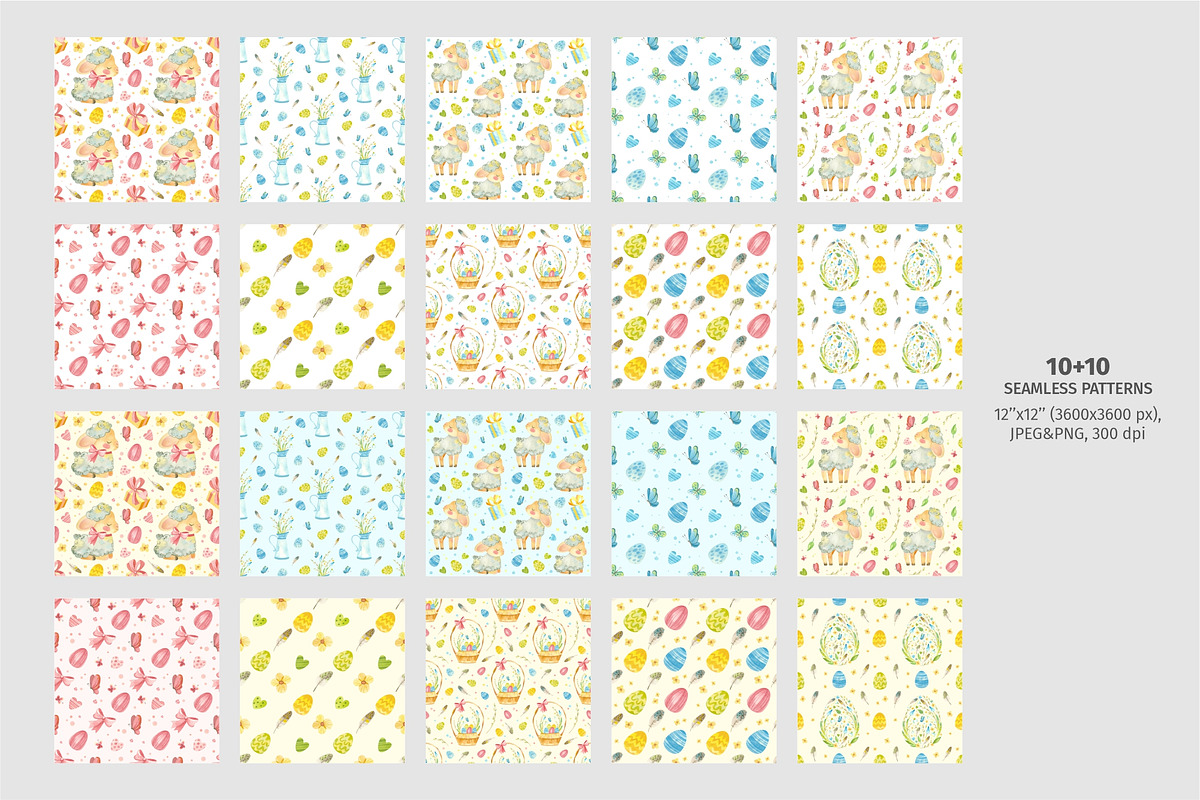 Easter Seamless Pattern, Cute Sheep, a Pattern Graphic by Valin Malin (Photo 2 of 8)