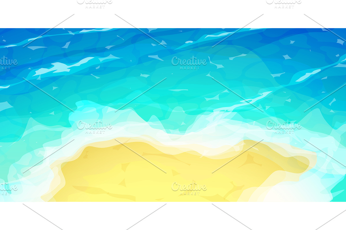 a tropical shoreline with clean blue, an Illustration by IfH