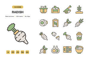 Radish Color Icons, an Icon by Spacepixel Creative