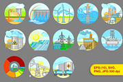 Energy plant and factory. Icon set, an Illustration by Nataliia Toporovska (Thumbnail 1 of 2)