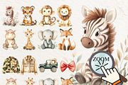 Cute Jungle Safari Animals Clipart, an Animal Illustration by artinspirestudio (Thumbnail 2 of 7)