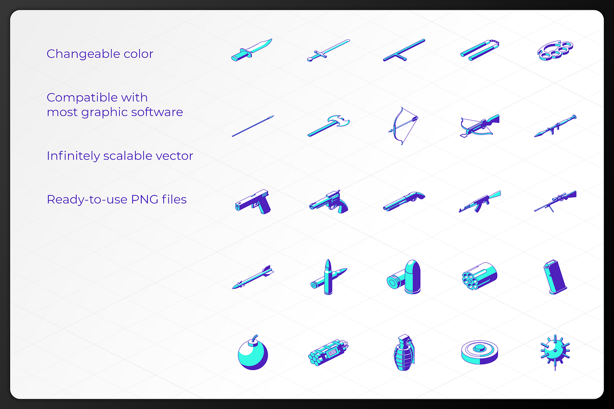 Icometric - Weapon Icons, a Duotone Icon by oelhoem (Photo 2 of 3)