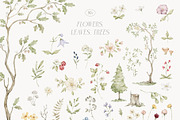 Woodland Animals Watercolor Forest, an Animal Illustration by Kreker Kate (Thumbnail 11 of 12)