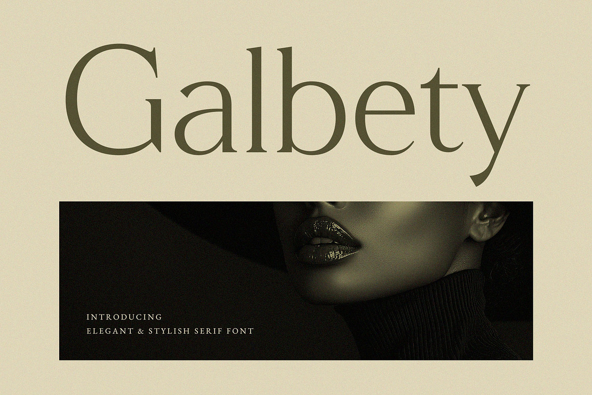 Galbety – Stylish & Elegant Serif, a Serif Font by BrandSemut (Photo 1 of 8)