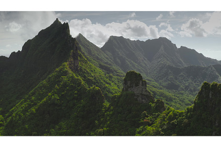 Aerial flight over peaks and ridges, a Nature Photo by Goinyk