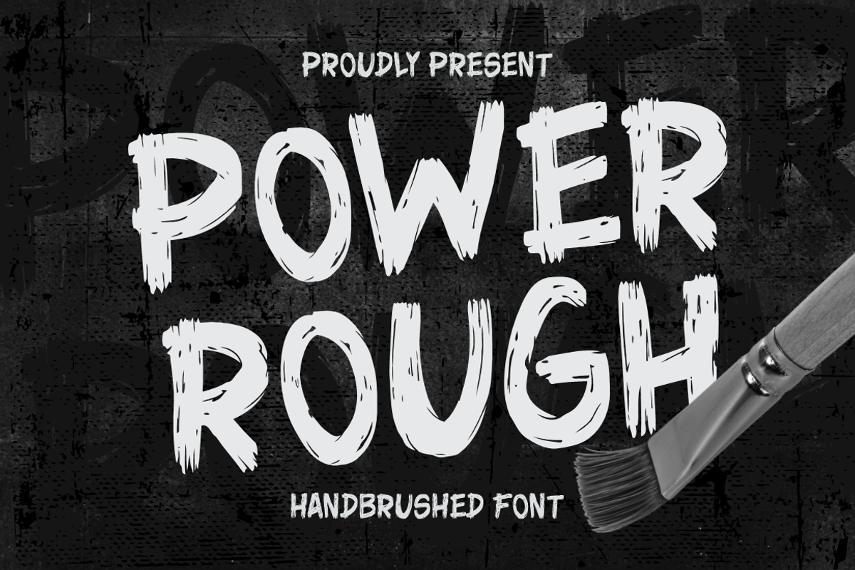 Power Rough Texture Brush Font, a Font by PutraCetol Studio (Photo 1 of 5)