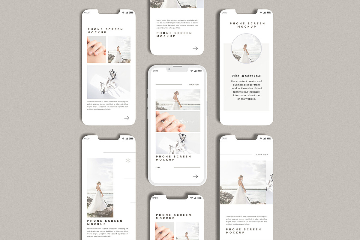Phone Screen Clay Mockup, an iPhone Mockup by mahremdesign (Photo 3 of 11)