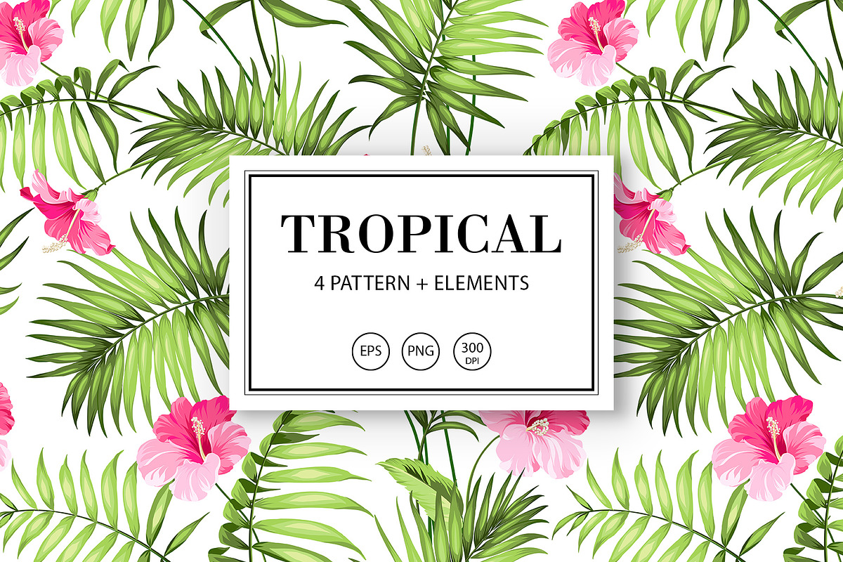 50% OFF! Tropical flowers & element, a Decorative Illustration by Kotkoa (Photo 1 of 6)