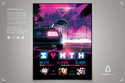 Synthwave Flyer v3 Cyberpunk 1980s, a Flyer Template by Storm Pixels (Thumbnail 1 of 2)