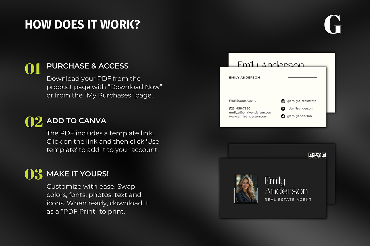 Real Estate Business Cards Canva, a Business Card Template by Meraki Templates (Photo 8 of 9)