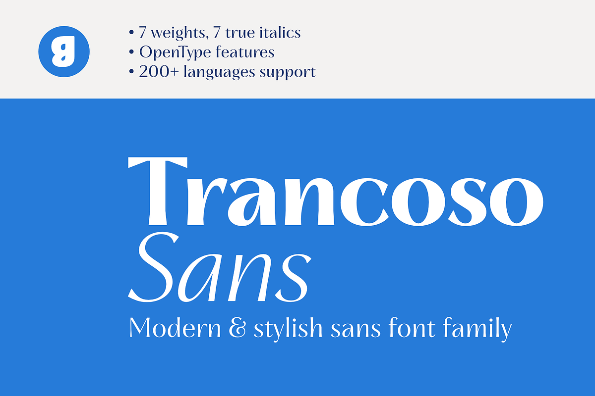 Trancoso Sans, a Sans Serif Font by Genilson Santos (Photo 1 of 17)