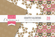 Crafty Valentine digital paper pack, a Pattern Graphic by Katy Clemmans (Thumbnail 2 of 3)