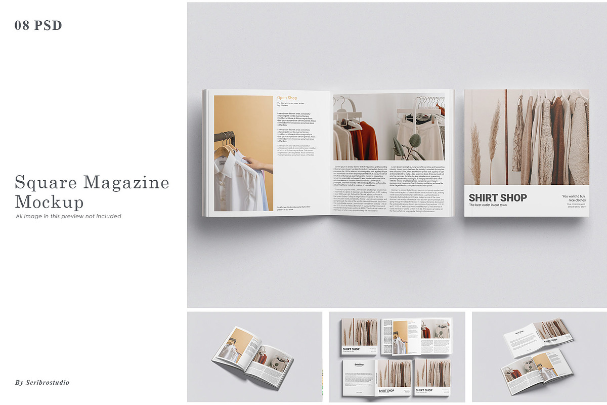 Square Magazine Mockup, a Books & Magazine Mockup by scribrostudio (Photo 1 of 9)