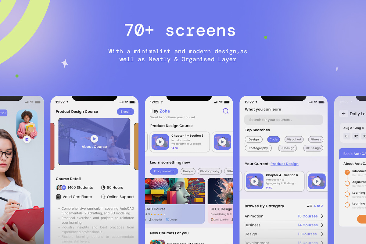Online Learning Course UI Kit, an UI Kit Template by Muhammad_Ahmad
