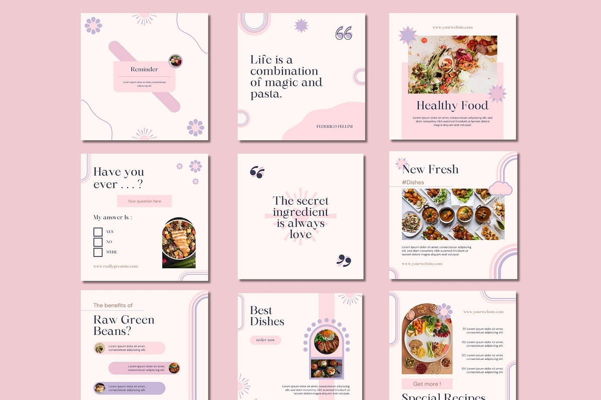 Food Blogger Social Media Templates, a Social Media Template by BoontenStudio (Photo 5 of 7)