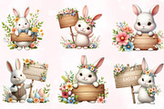 Easter Bunny Sublimation Clipart, a Seasonal Illustration by Craft Nest (Thumbnail 3 of 5)