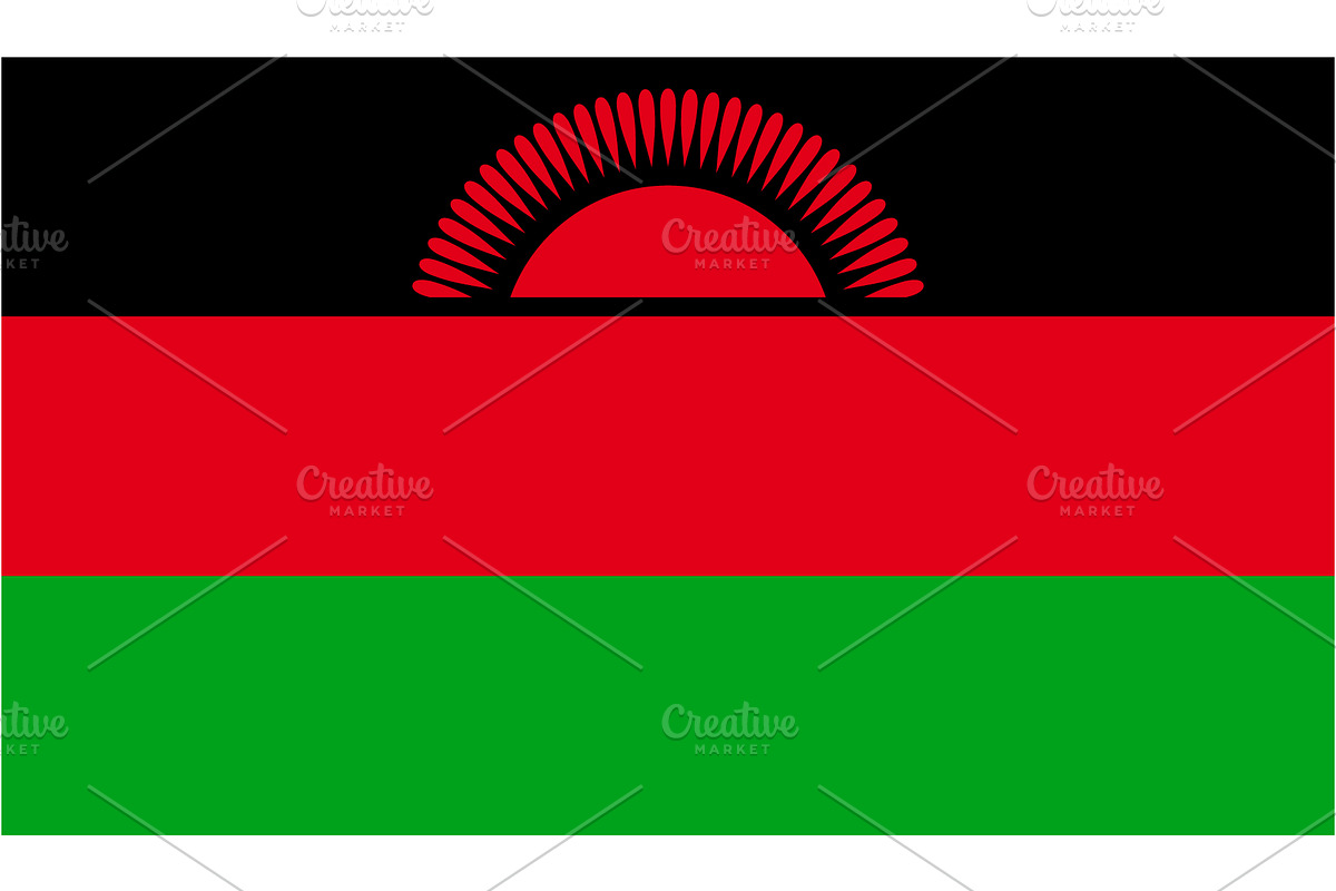 Malawi flag vector Illustration, an Illustration by Team_Ultra_Graphics