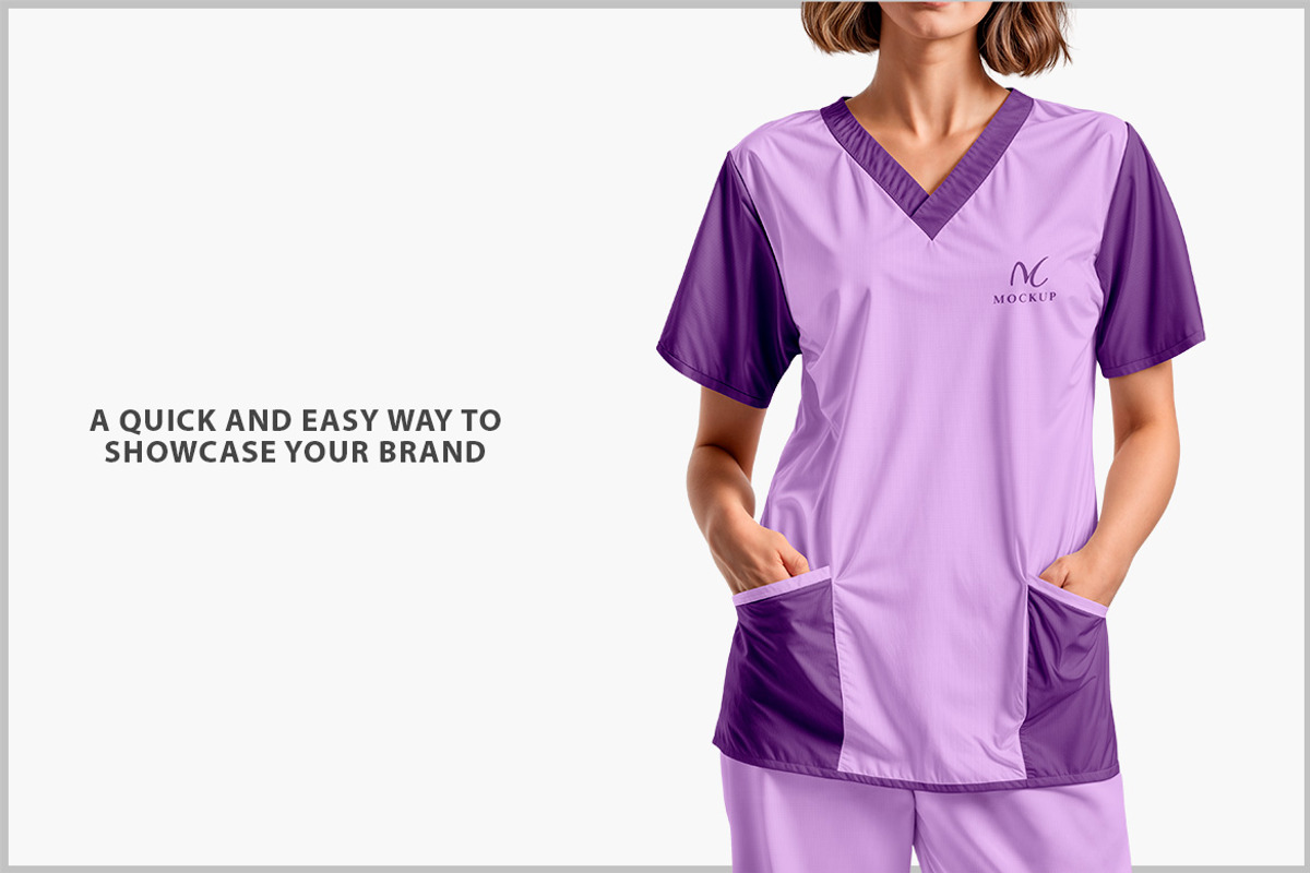 Woman a Medical Uniform Mockup PSD, a Shirt Mockup by Bruno's Shop (Photo 2 of 4)