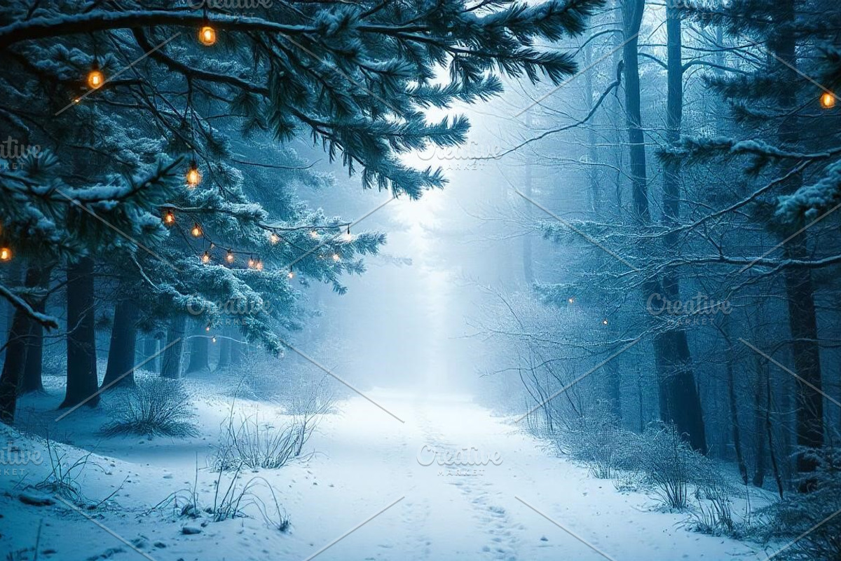 Magical Winter Forest Path Photo, a Holiday Photo by Aura Canyon HQ (Photo 1 of 7)