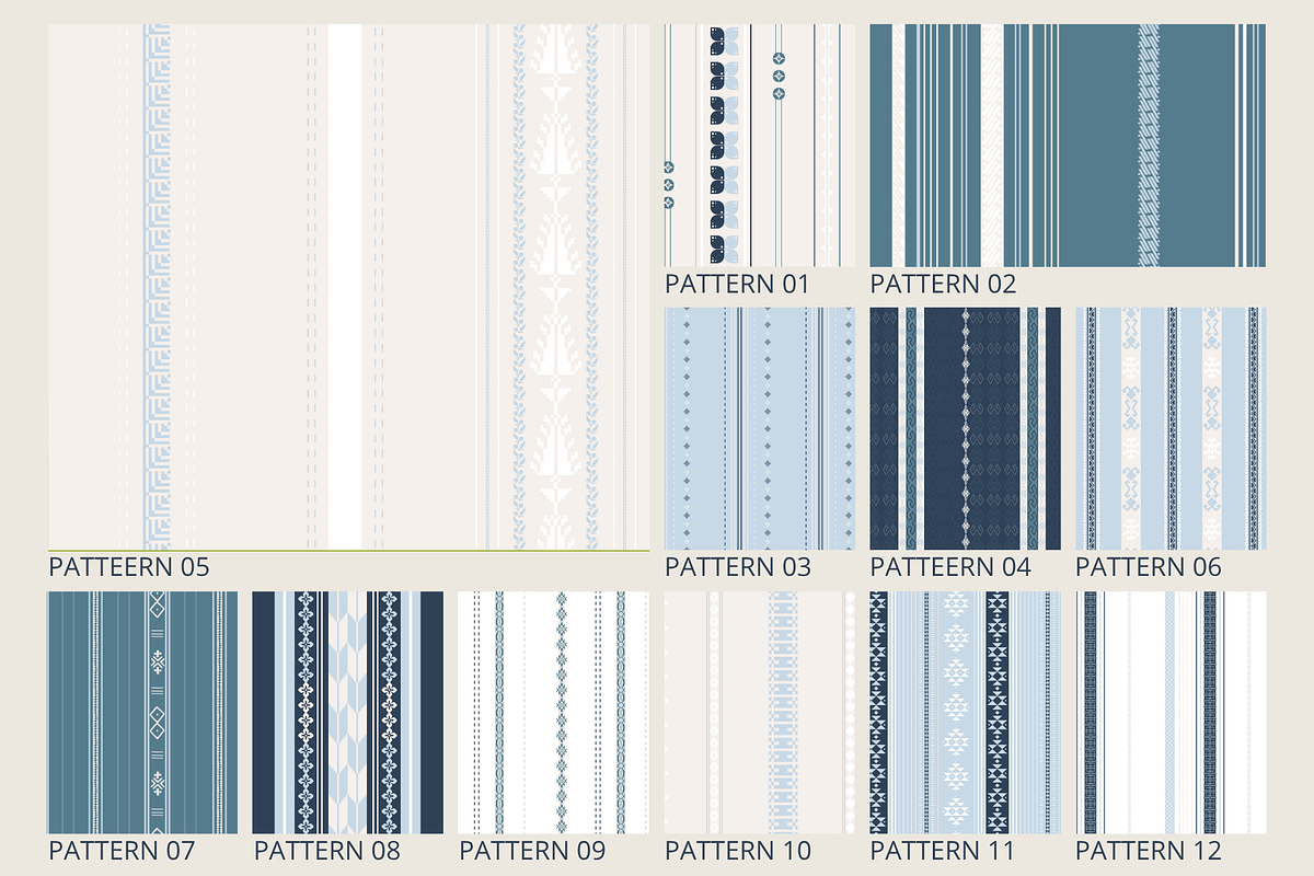 Modern Ethnic Stripes Pattern Bundle, a Pattern Graphic by ItsReksita Pattern (Photo 2 of 12)