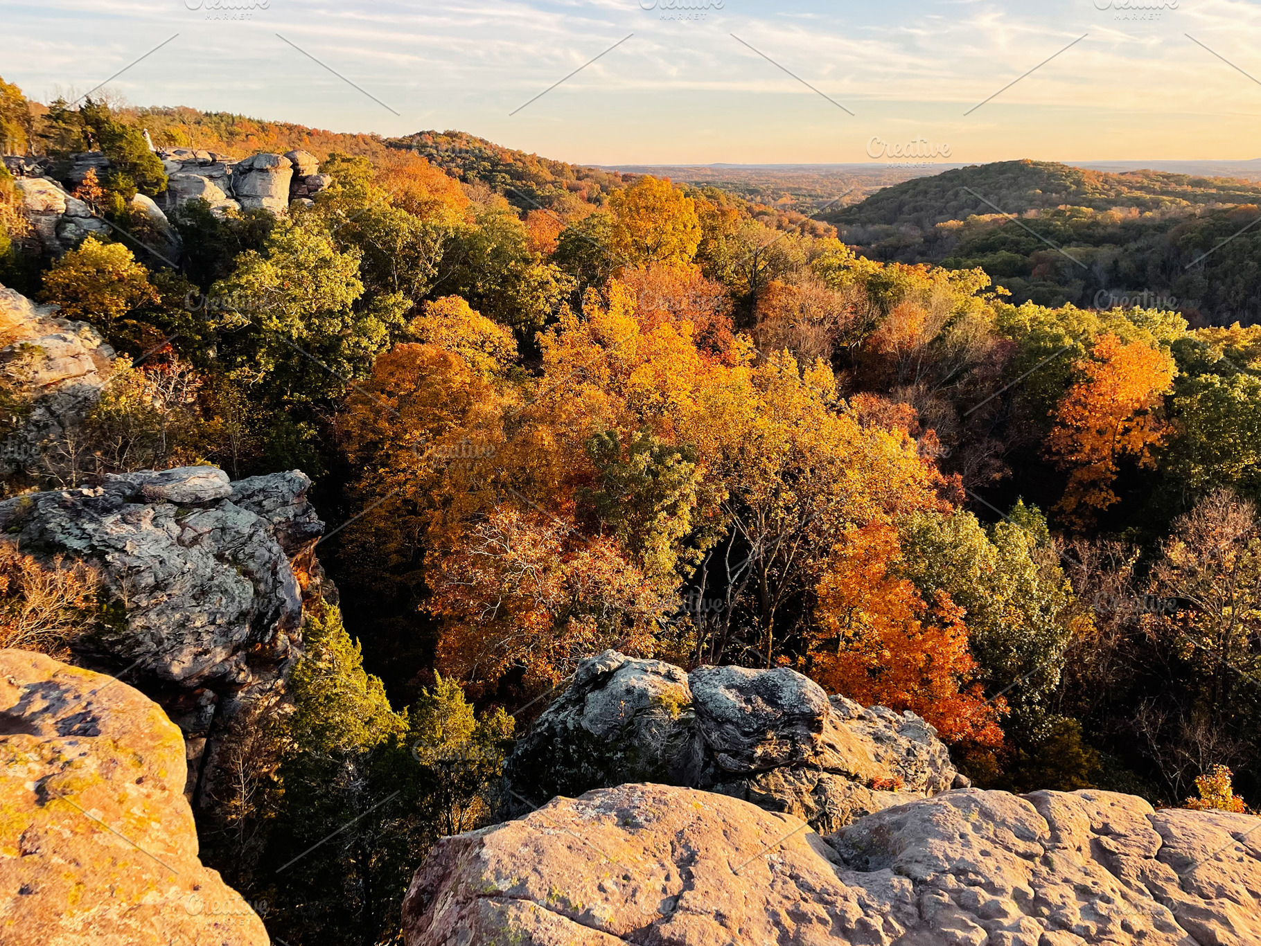 Autumn forest landscape from rocky overlook at Garden of the Gods, Colorado Spr, a Nature Photo by AS photostudio