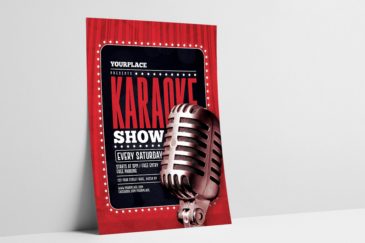 Karaoke Flyer/Poster Template, a Flyer Template by Mariux (Photo 1 of 2)