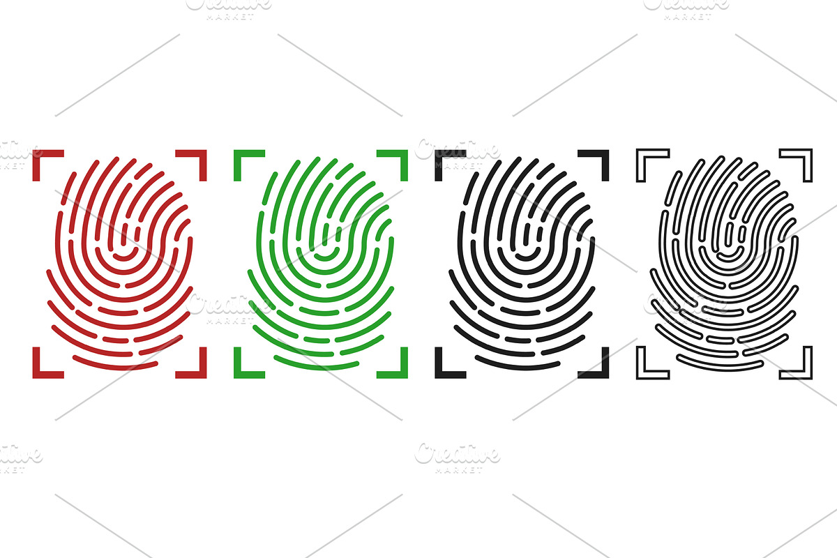 Human fingerprint icons. Finger, an Object Illustration by Vectorbuum