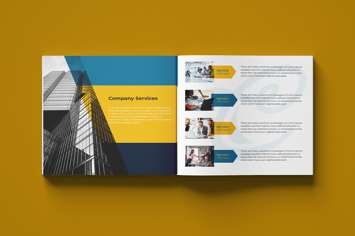 Square Bi-Fold Corporate Brochure, a Brochure Template by ferdousi0791 (Photo 4 of 6)