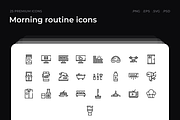 Morning routine icons, an Outline Icon by Wencory (Thumbnail 1 of 2)