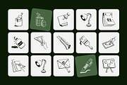 Stationery Tools Drawing Art Set, an Outline Icon by Vectors Market (Thumbnail 5 of 8)