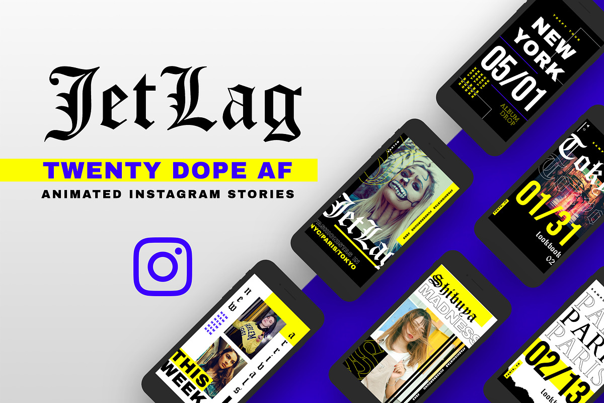 JETLAG Dope Animated IG Stories, a Social Media Template by GOAT Design Co. (Photo 2 of 7)