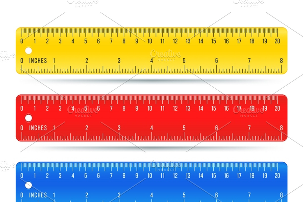 Stationery color ruler vector set, an Education Illustration by Microvector