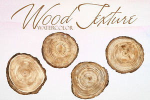 Watercolor Wood Texture Vector Set